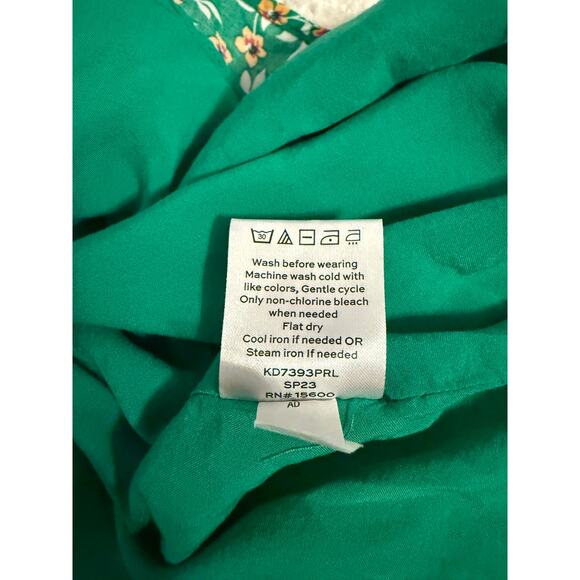 Draper James Womens XL Green Wrap Midi Dress Cottagecore Whimsical Dainty - Picture 8 of 8